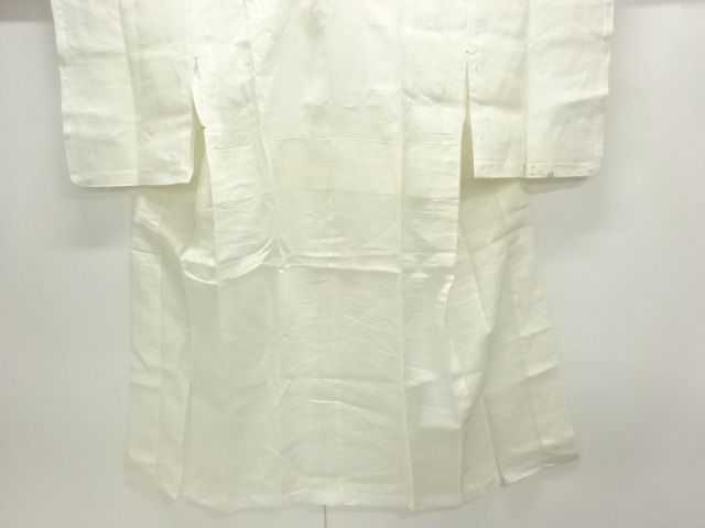 アンティーク　本麻透かし織　波に笹模様長襦袢